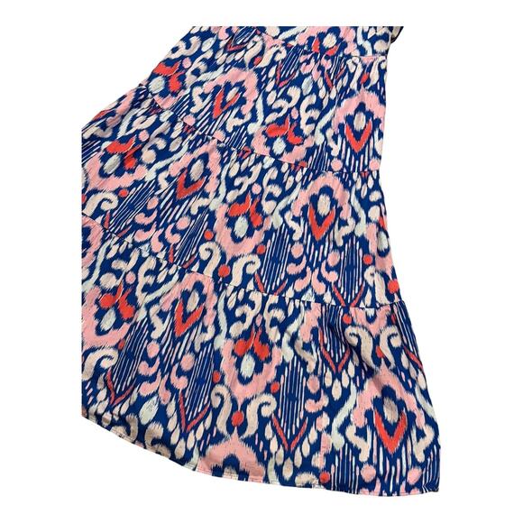 Crown & Ivy Cotton Halter Neck blue pink Maxi Dress open smocked back size L - Picture 13 of 13